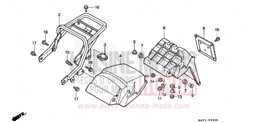 REAR FENDER NX125K de 1989